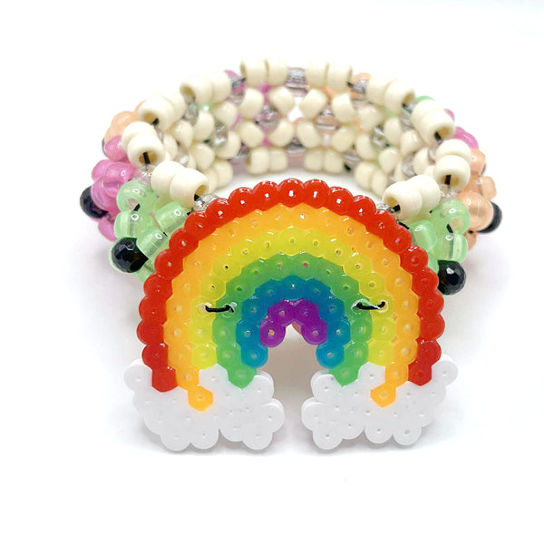 Rainbow Kandi Cuff Bracelet
