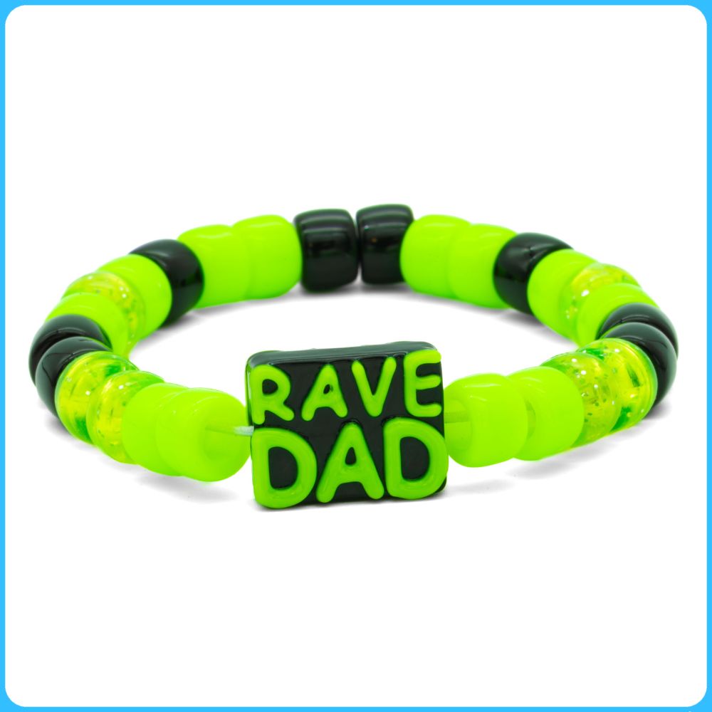 Green Rave Dad Kandi Bracelet