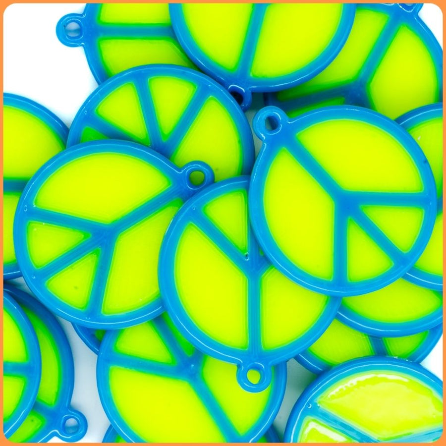 Blue Peace Sign Custom Charms