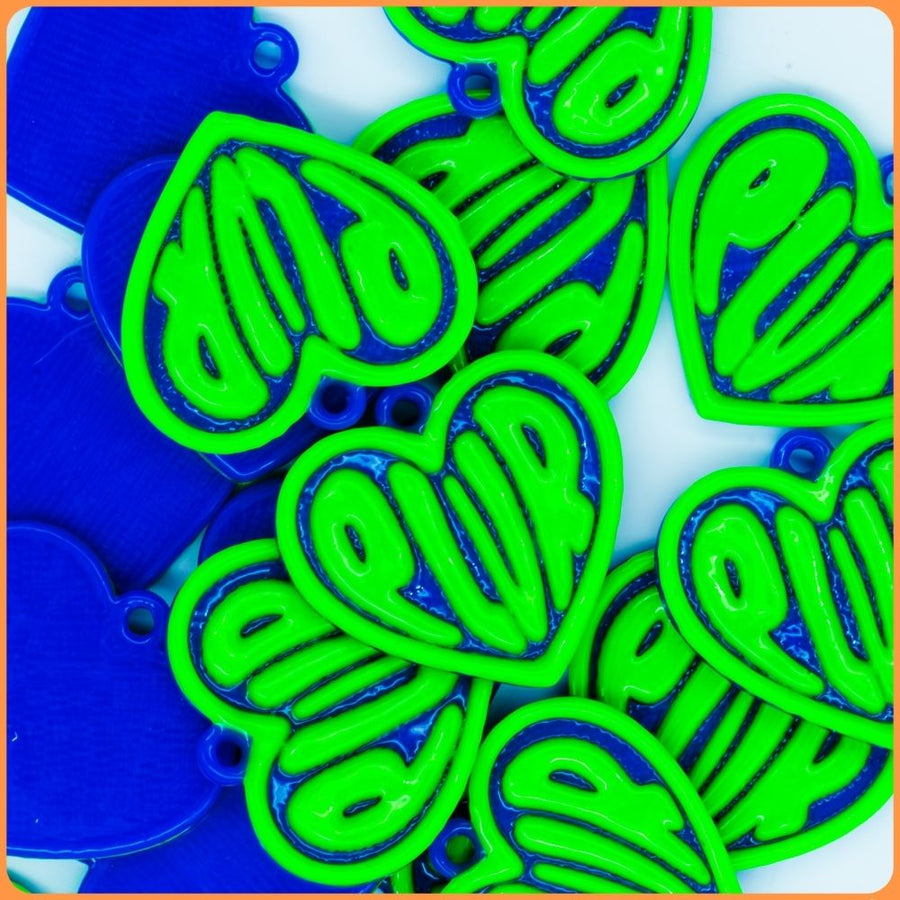 Blue PLUR Heart Custom Charms