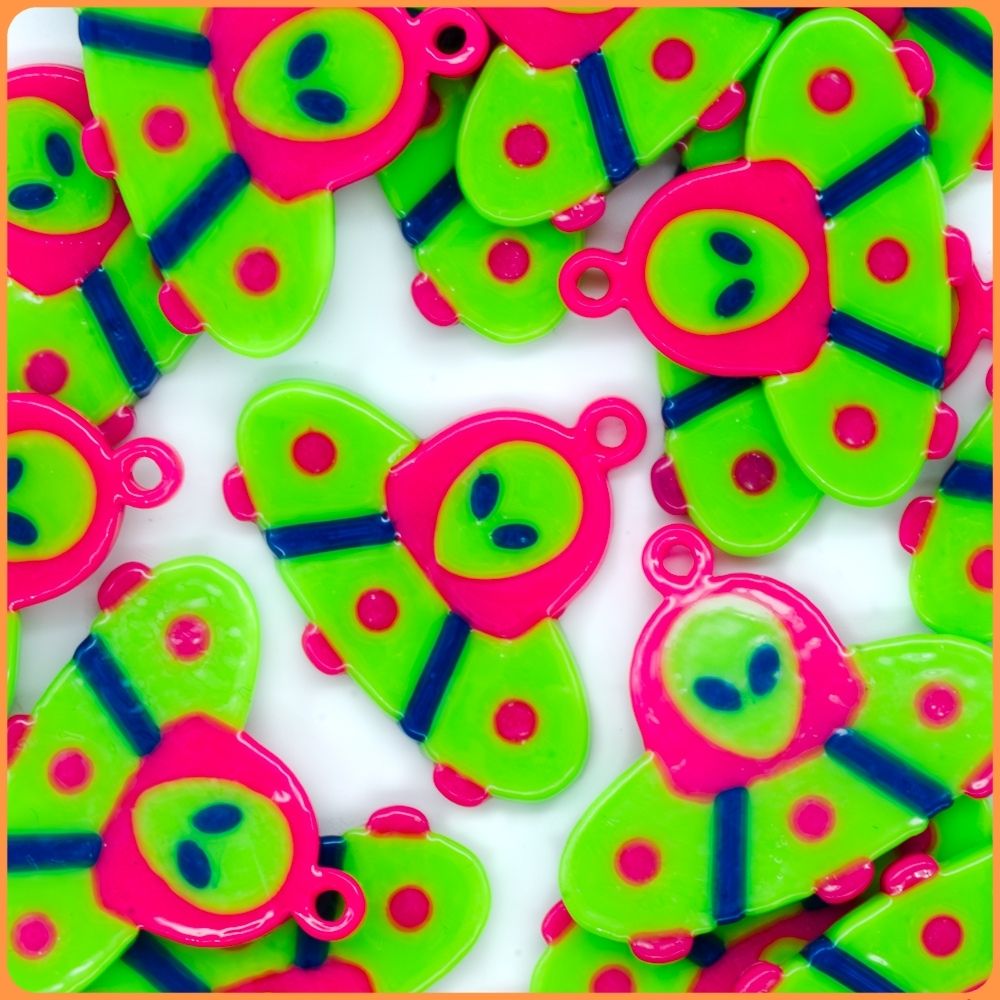 Green Spaceship Custom Charms