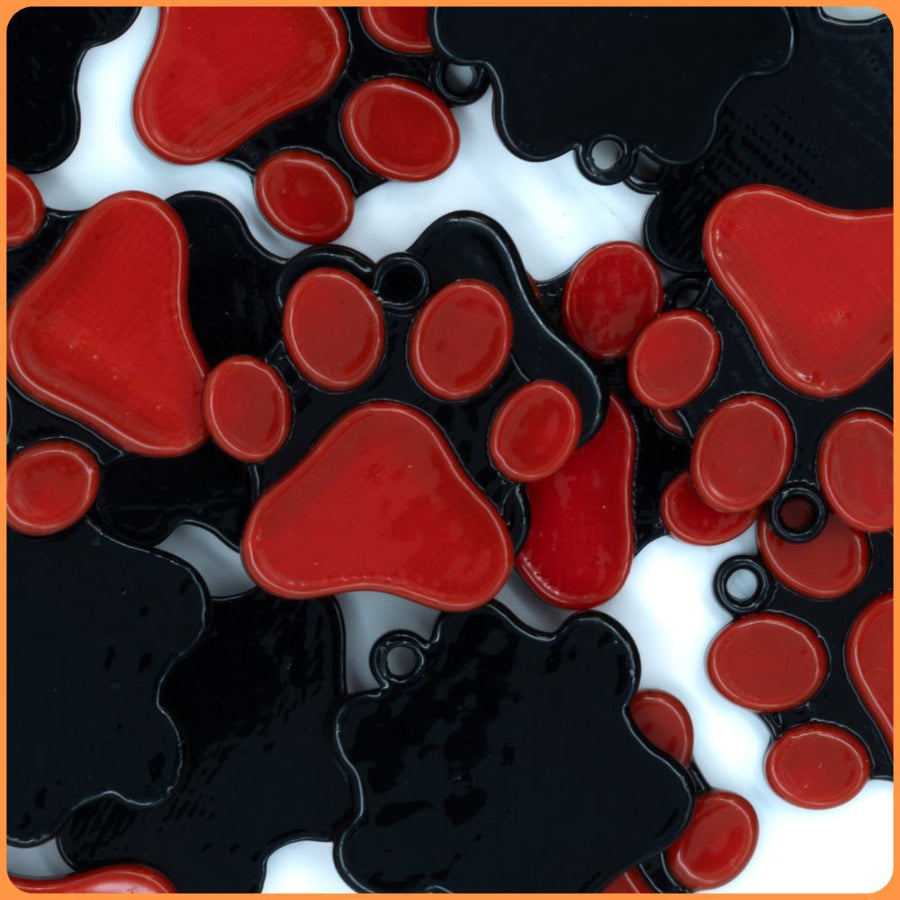 Red Robo Kitty Paw Custom Charms