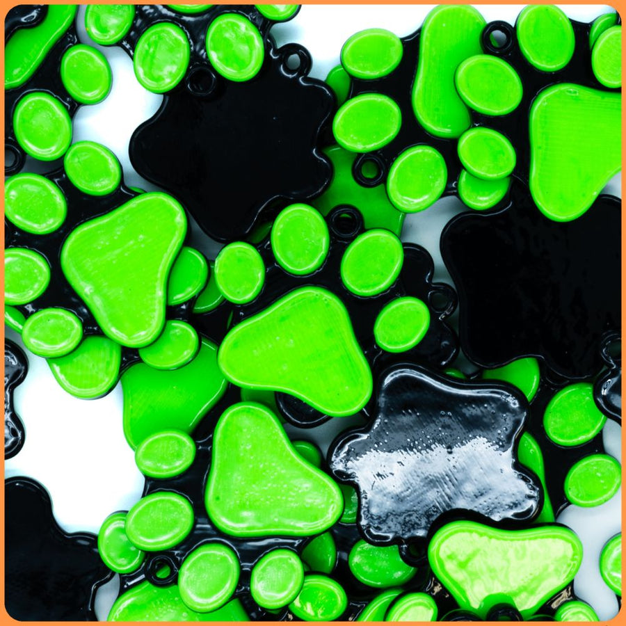 Green Robo Kitty Paw Custom Charms