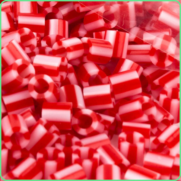 Candy Red Stripe Fuse Beads - 5mm - 300/Pack