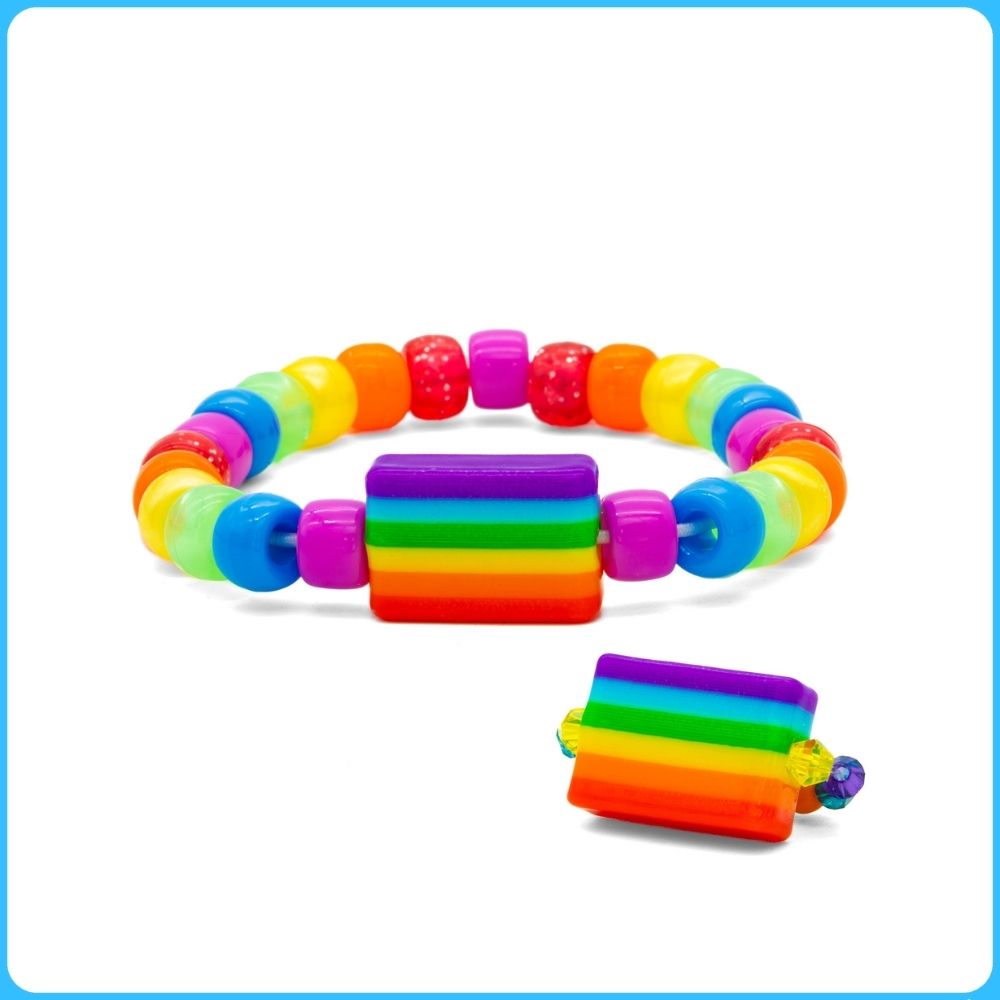 Pride Kandi Ring & Bracelet - 2/Pack