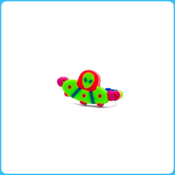 Green Spaceship Kandi Ring