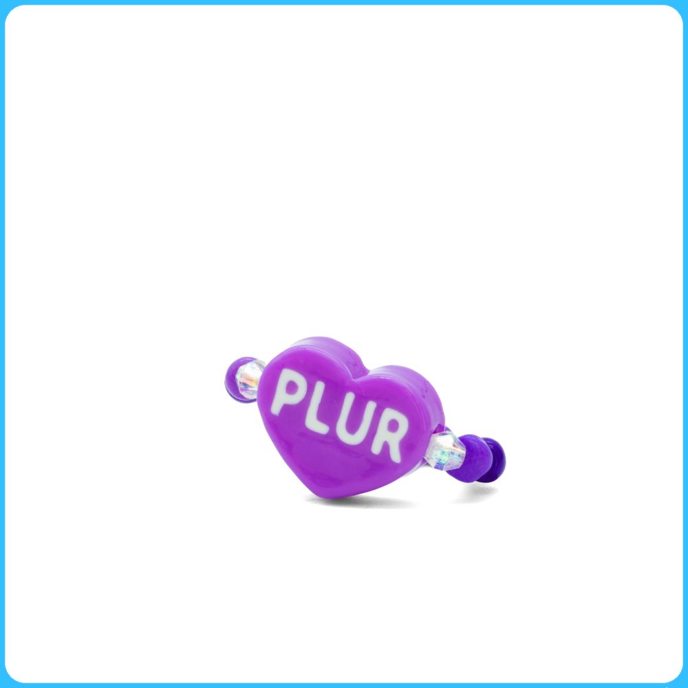 Purple PLUR Heart Kandi Ring