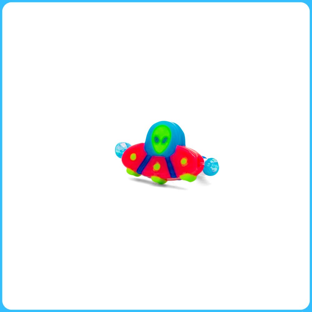 Pink Spaceship Kandi Ring