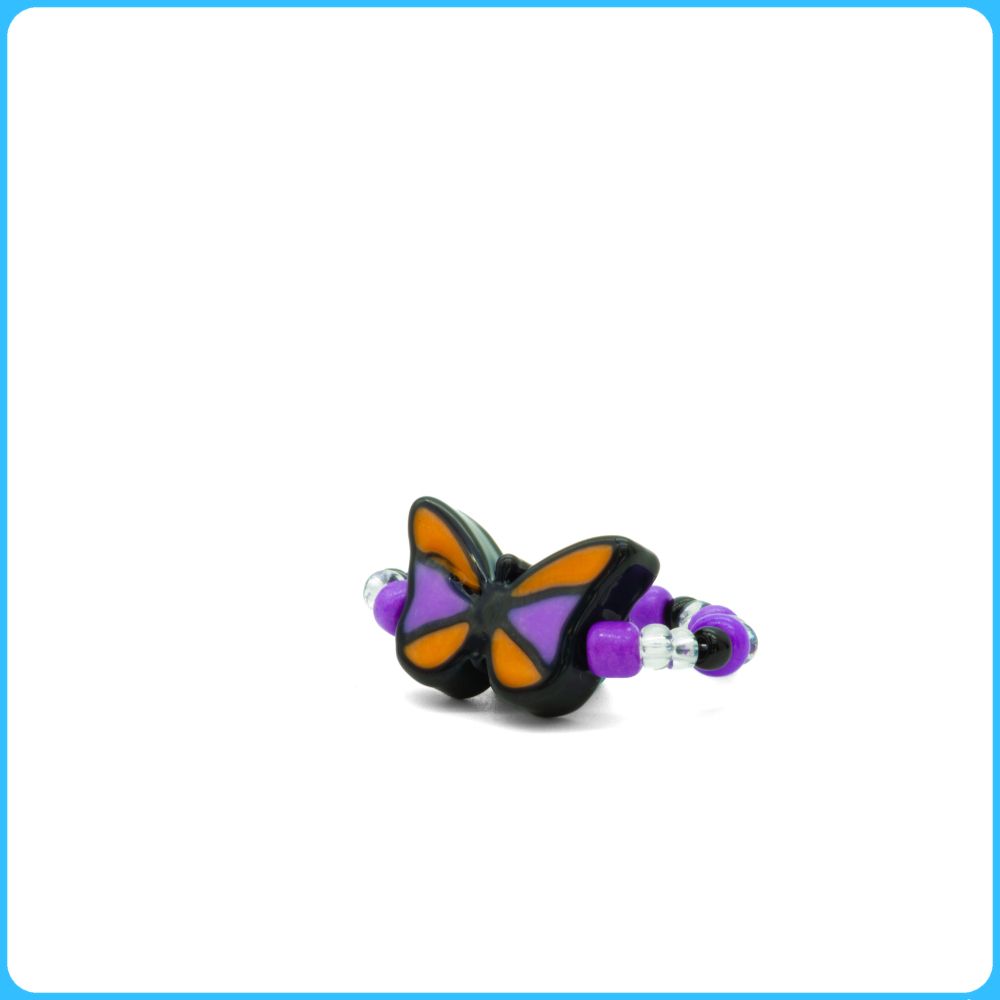 Black Butterfly Kandi Ring