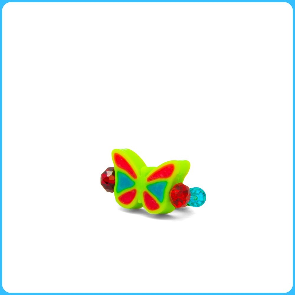 Green Butterfly Kandi Ring