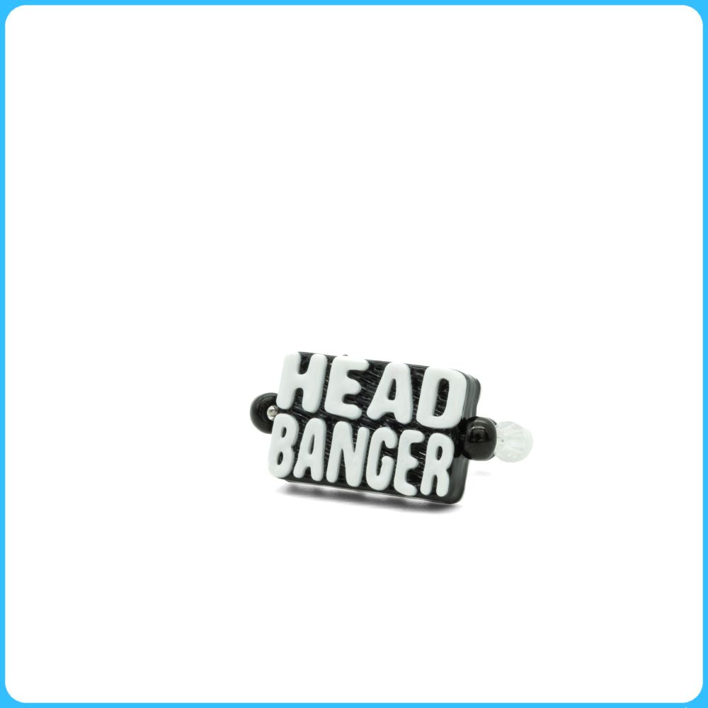 Black Headbanger Kandi Ring