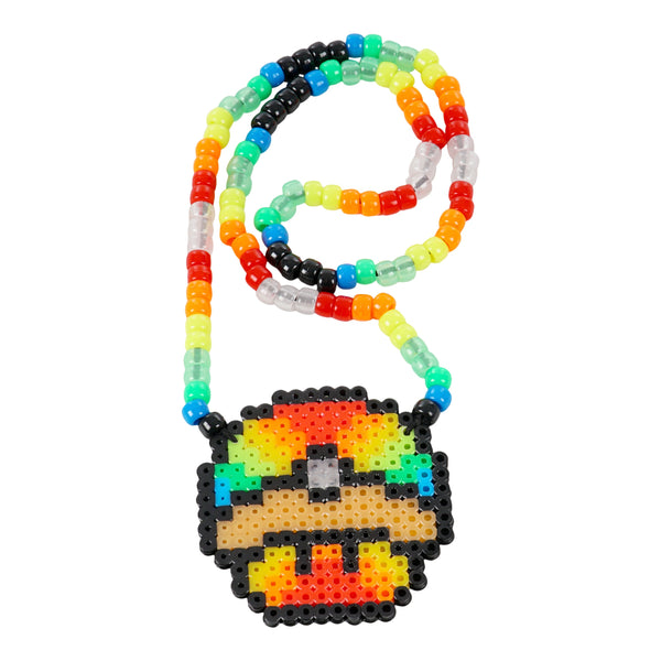 Super Mario Pokéball 1UP Custom Perler Necklace