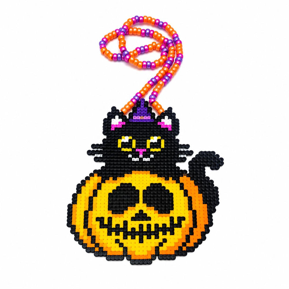 Kitty In Pumpkin - (L) Perler
