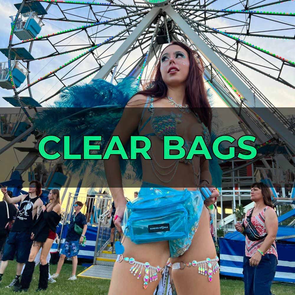 3.1)Festival Accessories - Bags - Clear Backpacks & Fanny Packs