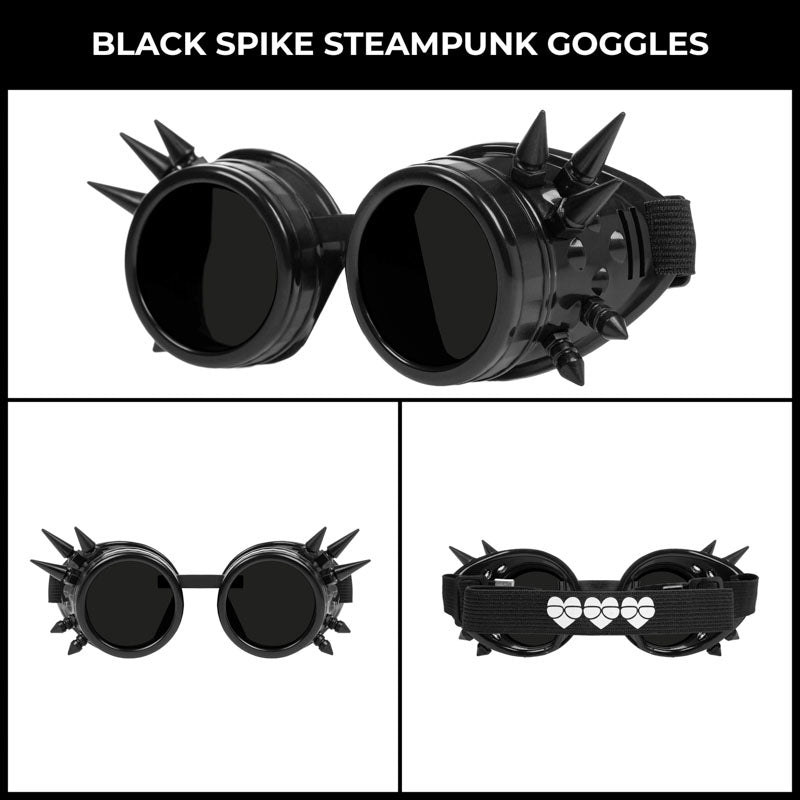 Black Spike Steampunk Goggles