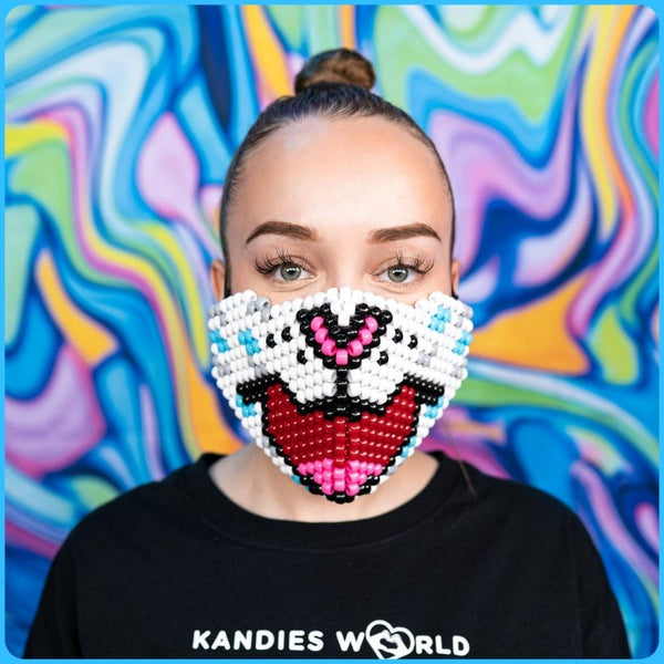 Snow Cat Full Face Kandi Mask