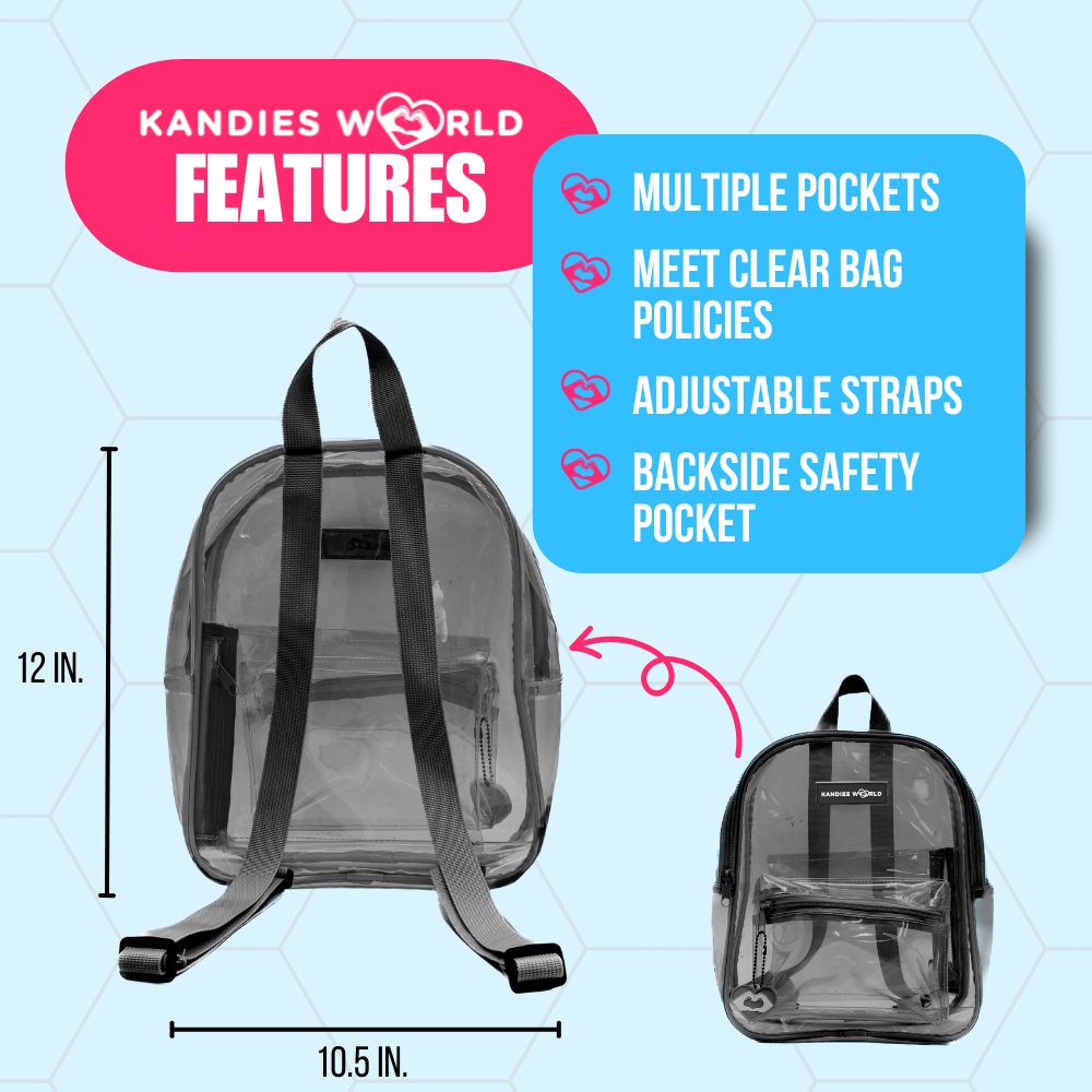 Black Clear Backpack | Festival Stadium Bag | Transparent Backpack Black Clear Backpack | Festival Stadium Bag | Transparent Backpack
