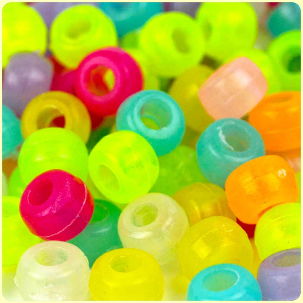 Multicolor Glow-In-The-Dark Pony Beads - 9mm - 300/Pack