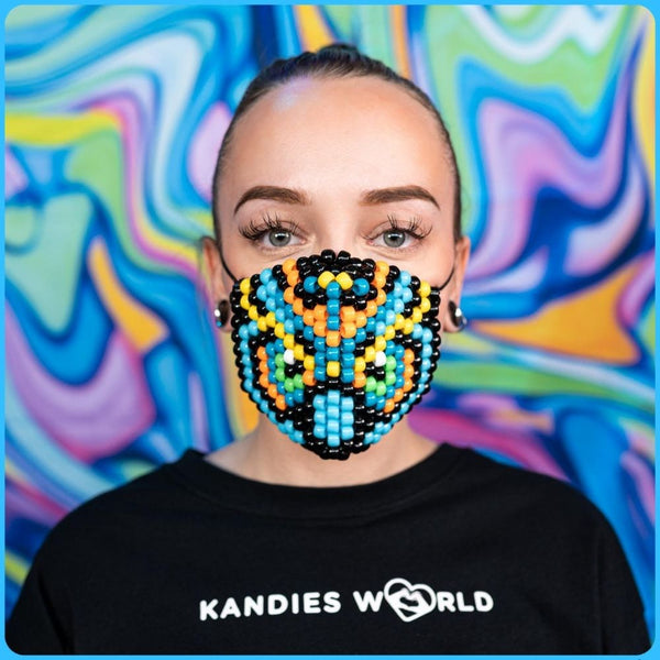 Blue Mystical Owl Surgical Kandi Mask