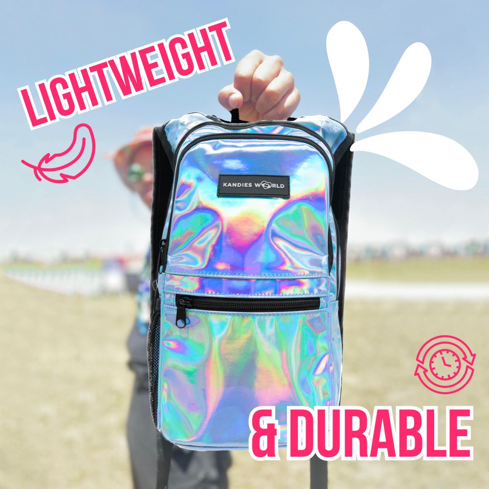 holographic disco mini hydration backpack Blue Holographic Hydration Pack