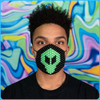 Glow-In-The-Dark Alien Kandi Mask – Round