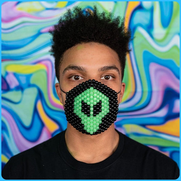 Glow-In-The-Dark Alien Surgical Kandi Mask