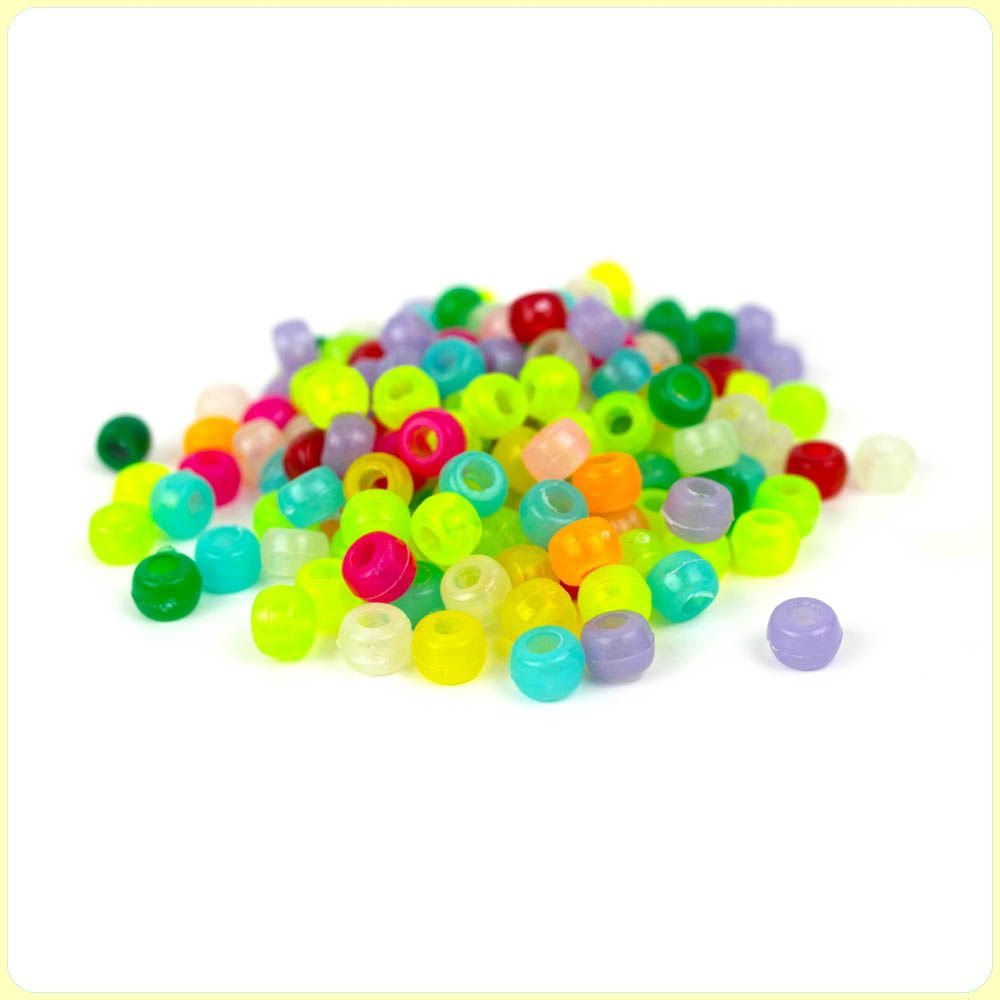 Multicolor Glow-In-The-Dark Pony Beads - 9mm - 300/Pack