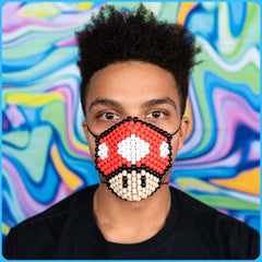 Red Mario Mushroom Kandi Mask – Round