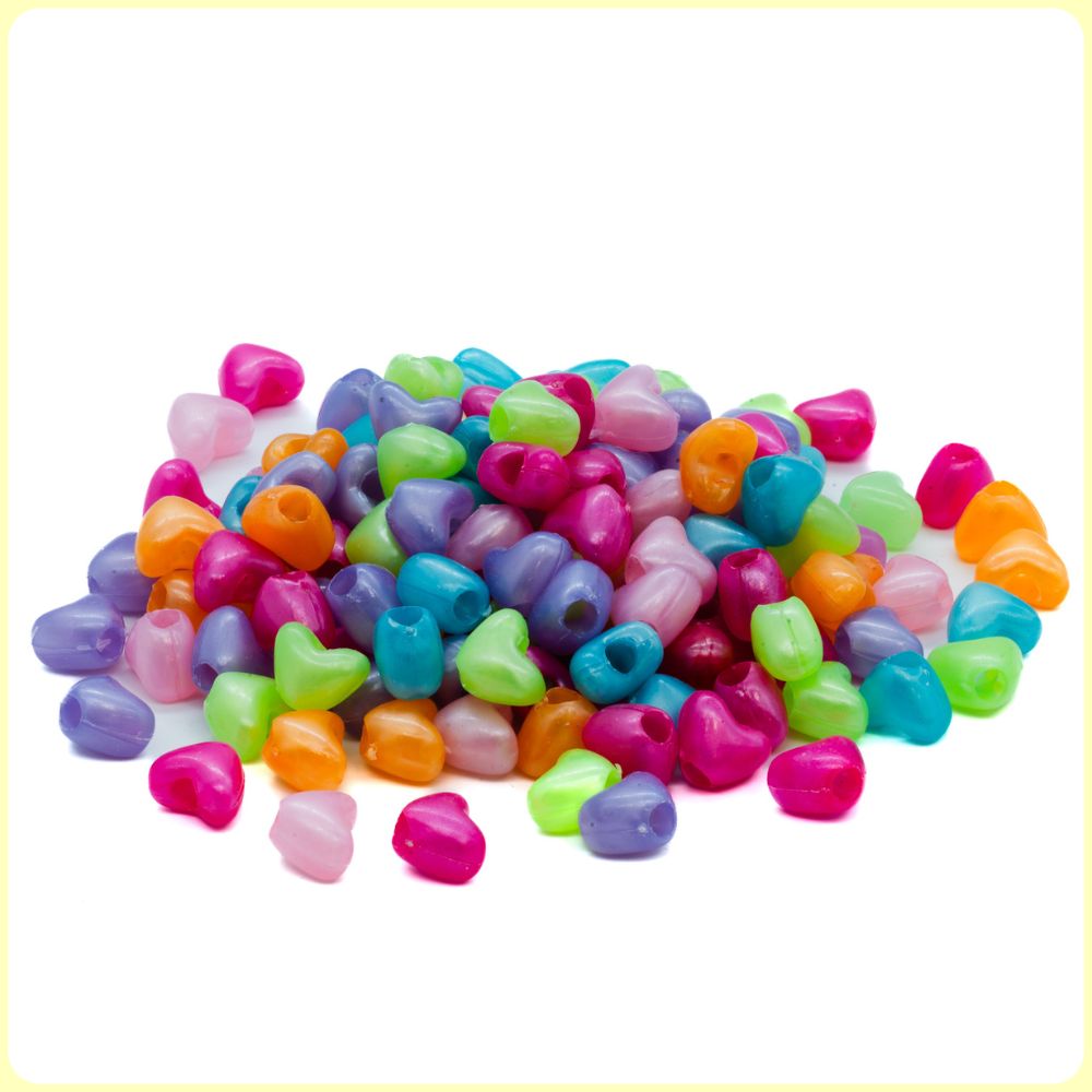 UV Fluorescent Heart Beads | 150-450/Beads