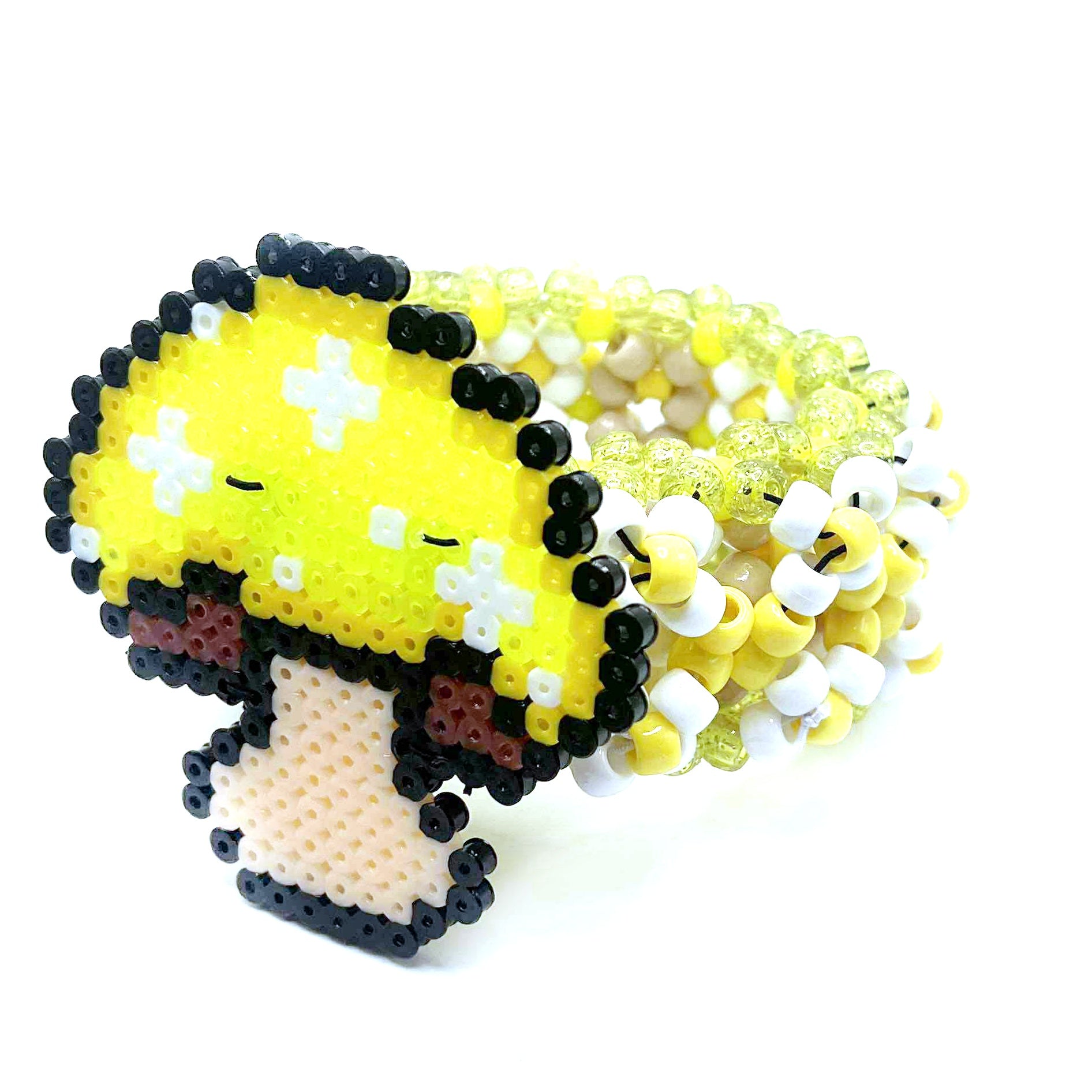Mushroom Kandi Cuff Bracelet