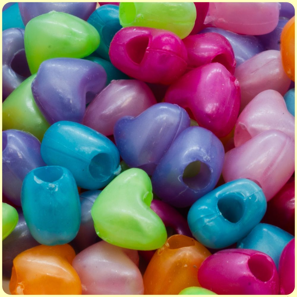 UV Fluorescent Heart Beads | 150-450/Beads