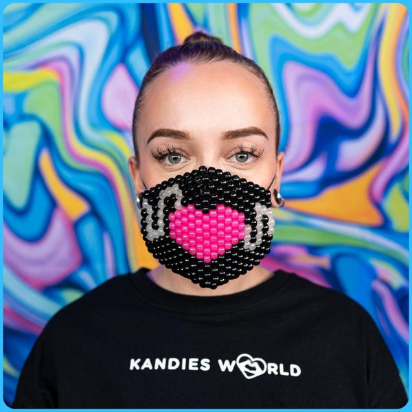 Heartbeat Glow-in-the-Dark Surgical Kandi Mask