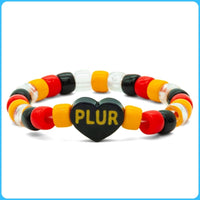 Black PLUR Heart Kandi Bracelet