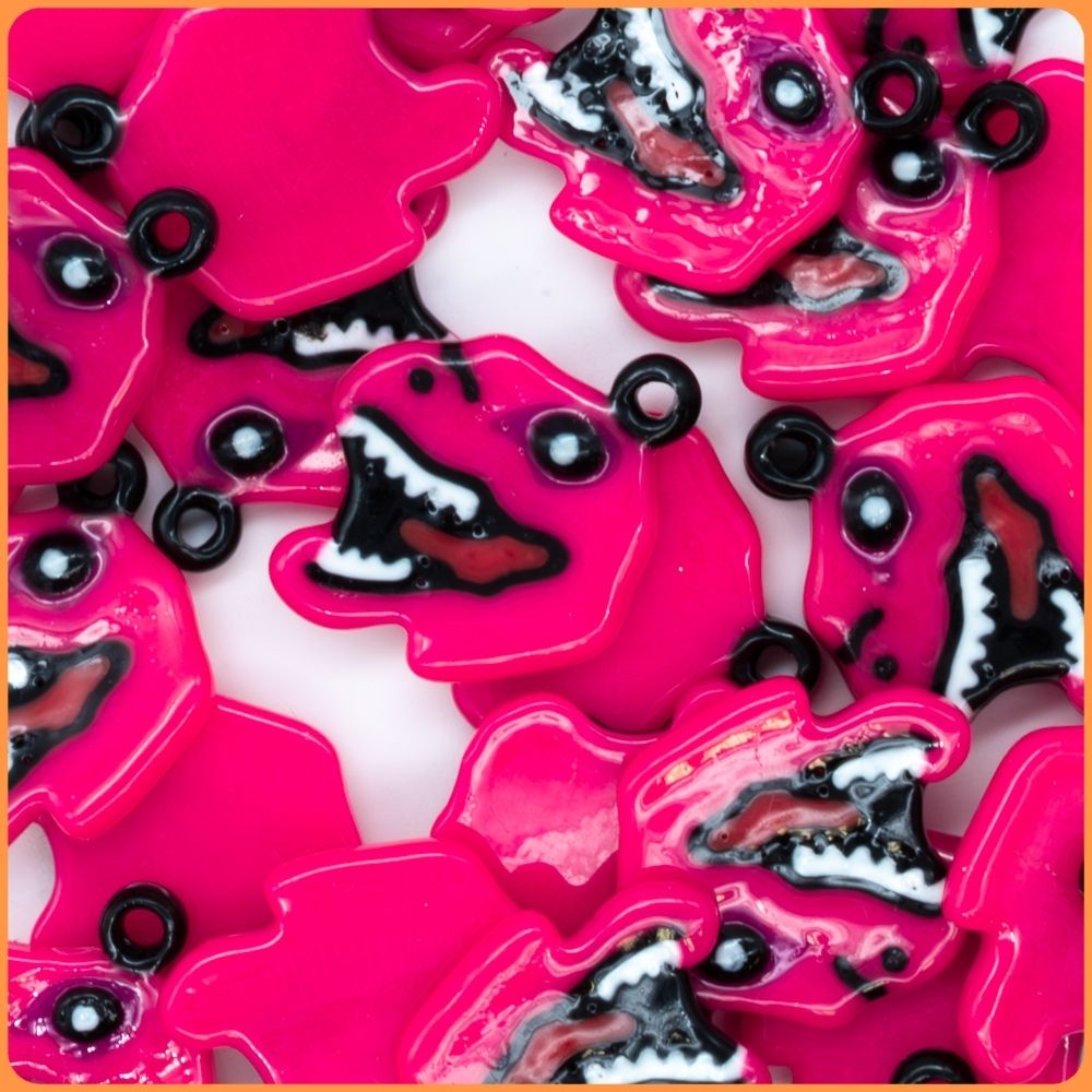 Pink Dinosaur Custom Bead Charms