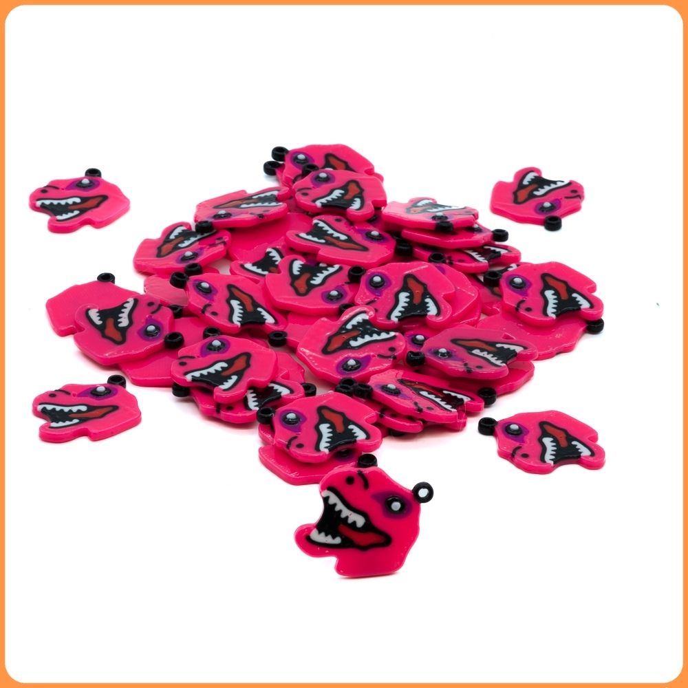 Pink Dinosaur Custom Bead Charms