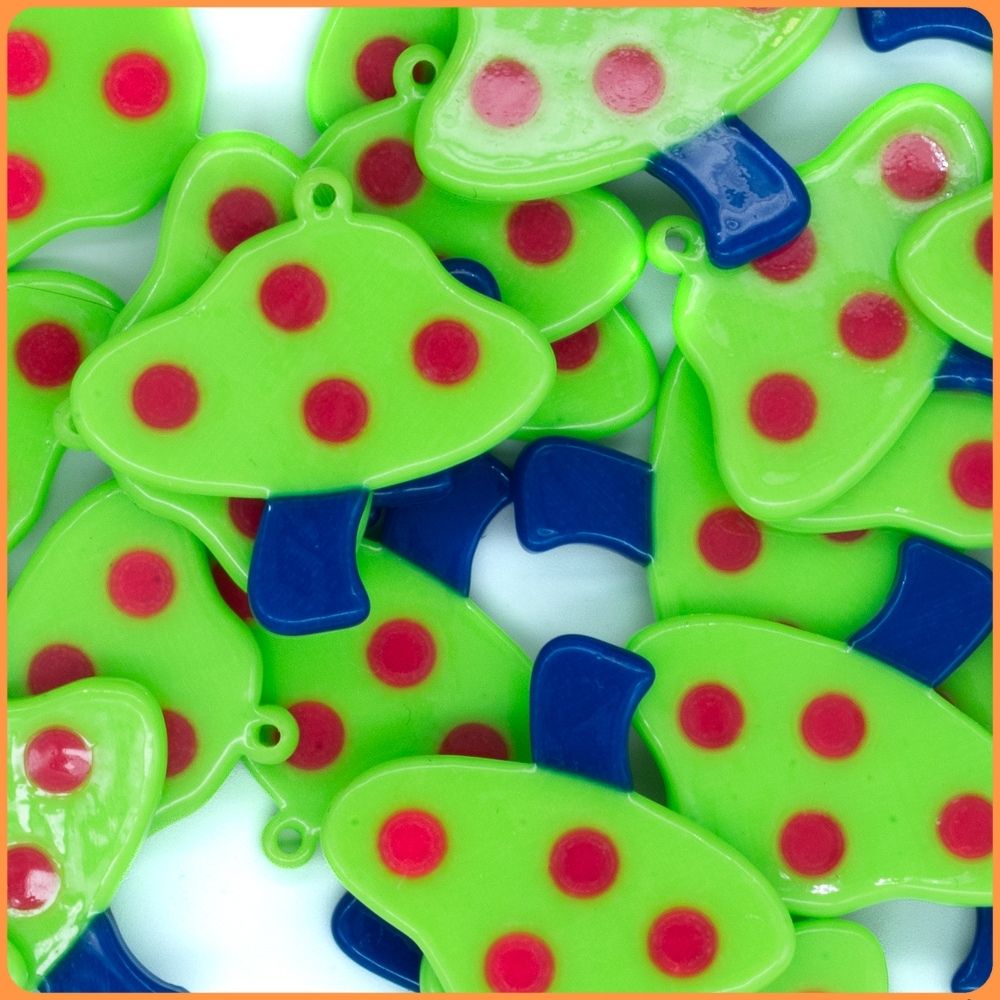 Green Mushroom Custom Bead Charms