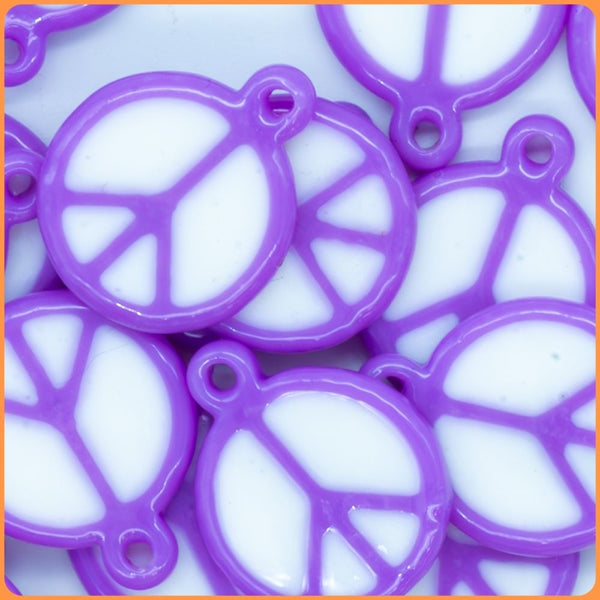 Purple Peace Sign Custom Charms