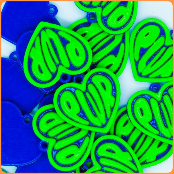 Blue PLUR Heart Custom Charms