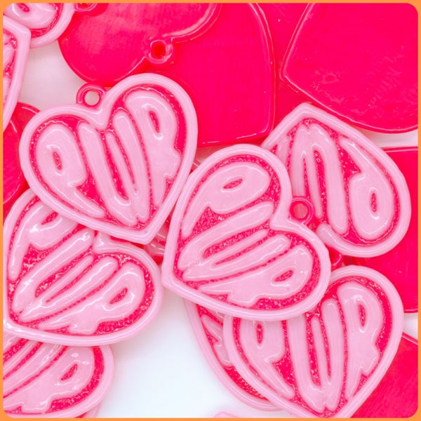 Pink PLUR Heart Custom Charms