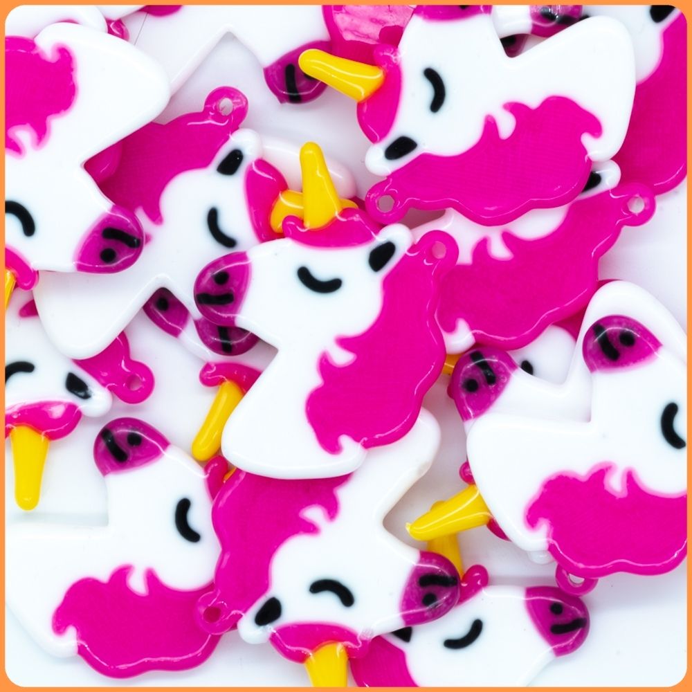 Fuchsia Unicorn Custom Charms