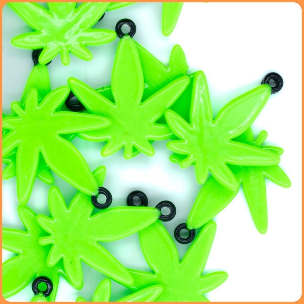 Green Weed Custom Bead Charms