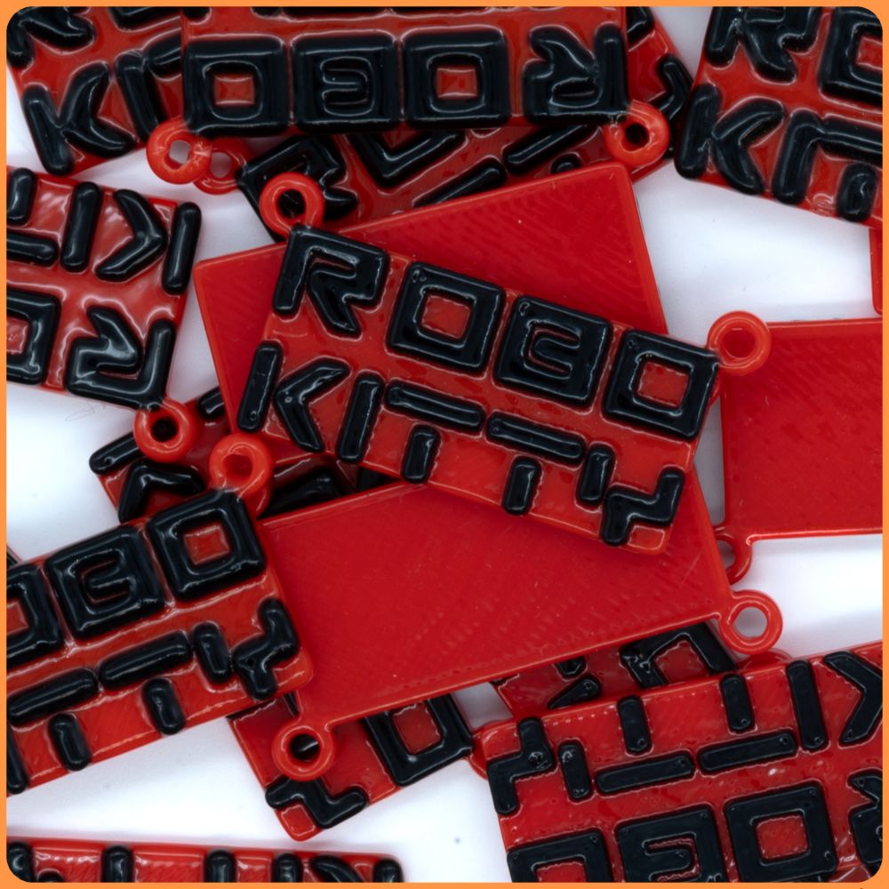 Red Robo Kitty Custom Bead Charms