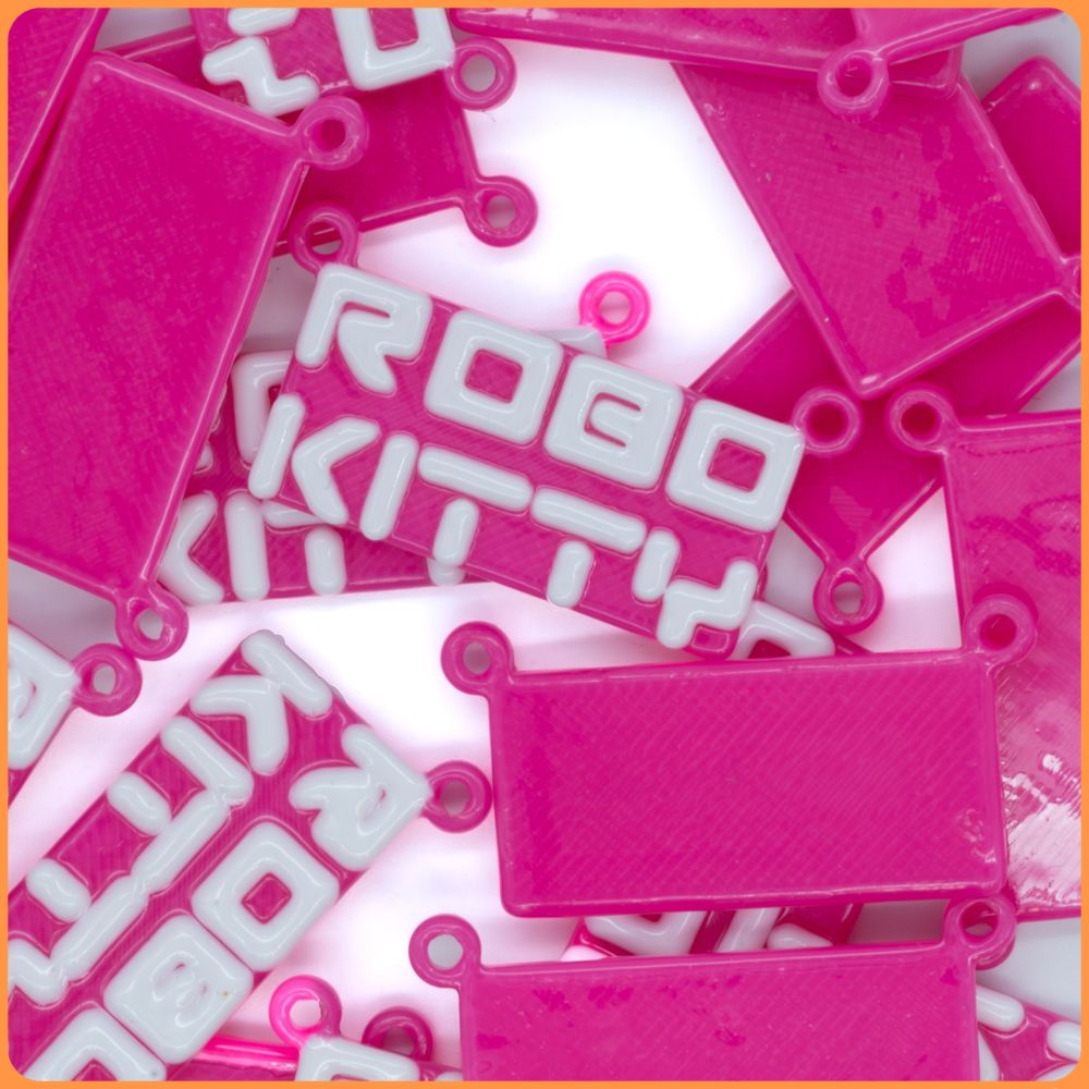 Pink Robo Kitty Custom Bead Charms