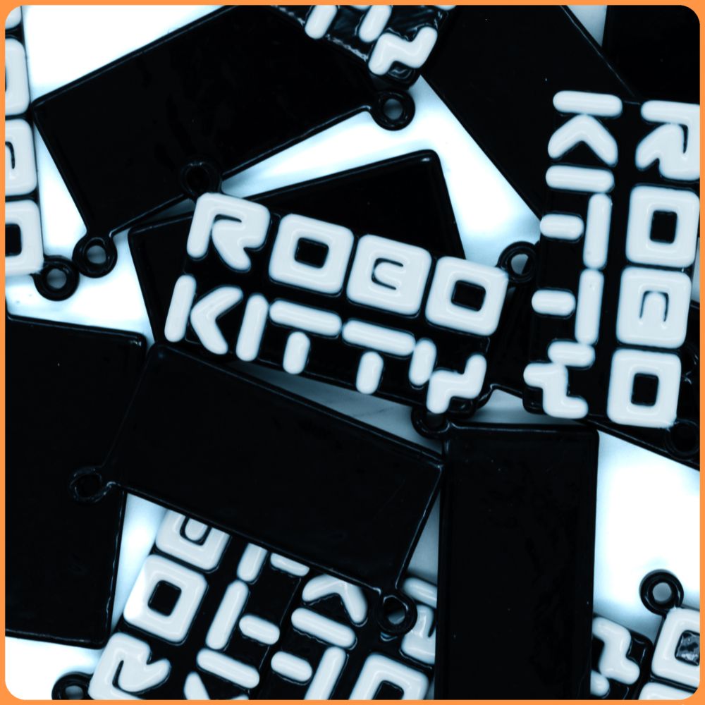 Black Robo Kitty Custom Bead Charms