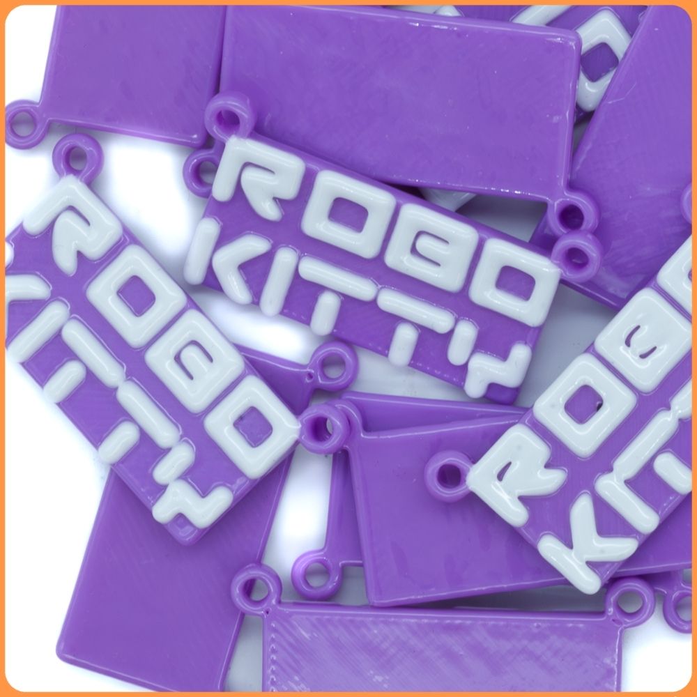 Purple Robo Kitty Custom Bead Charms