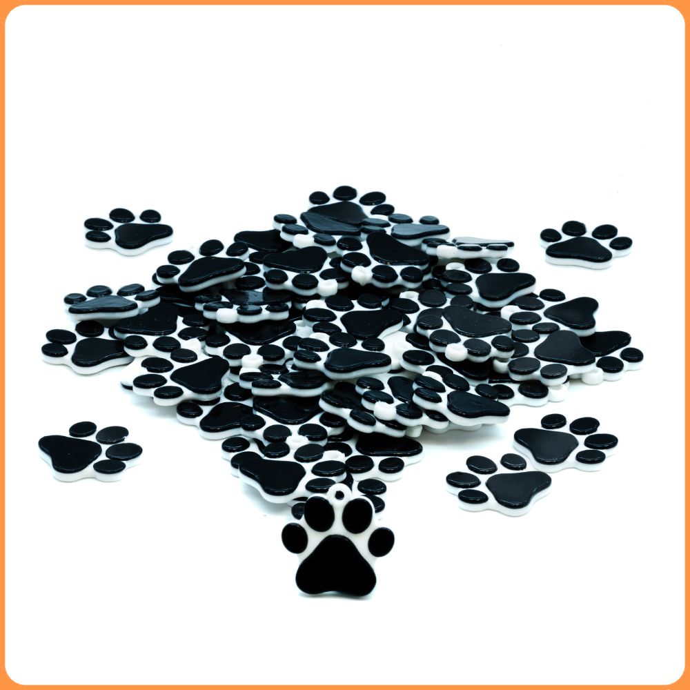 Black Robo Kitty Paw Custom Bead Charms