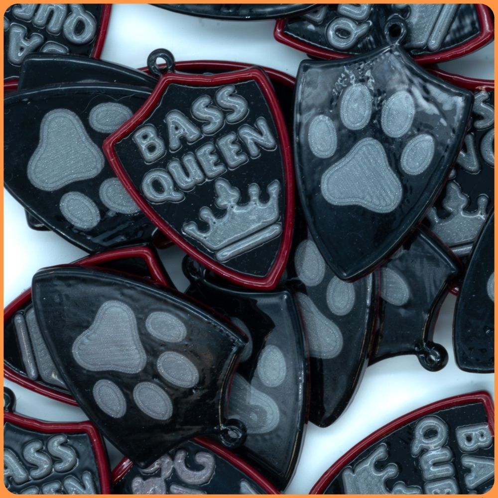 Grey Bass Queen Custom Bead Charms