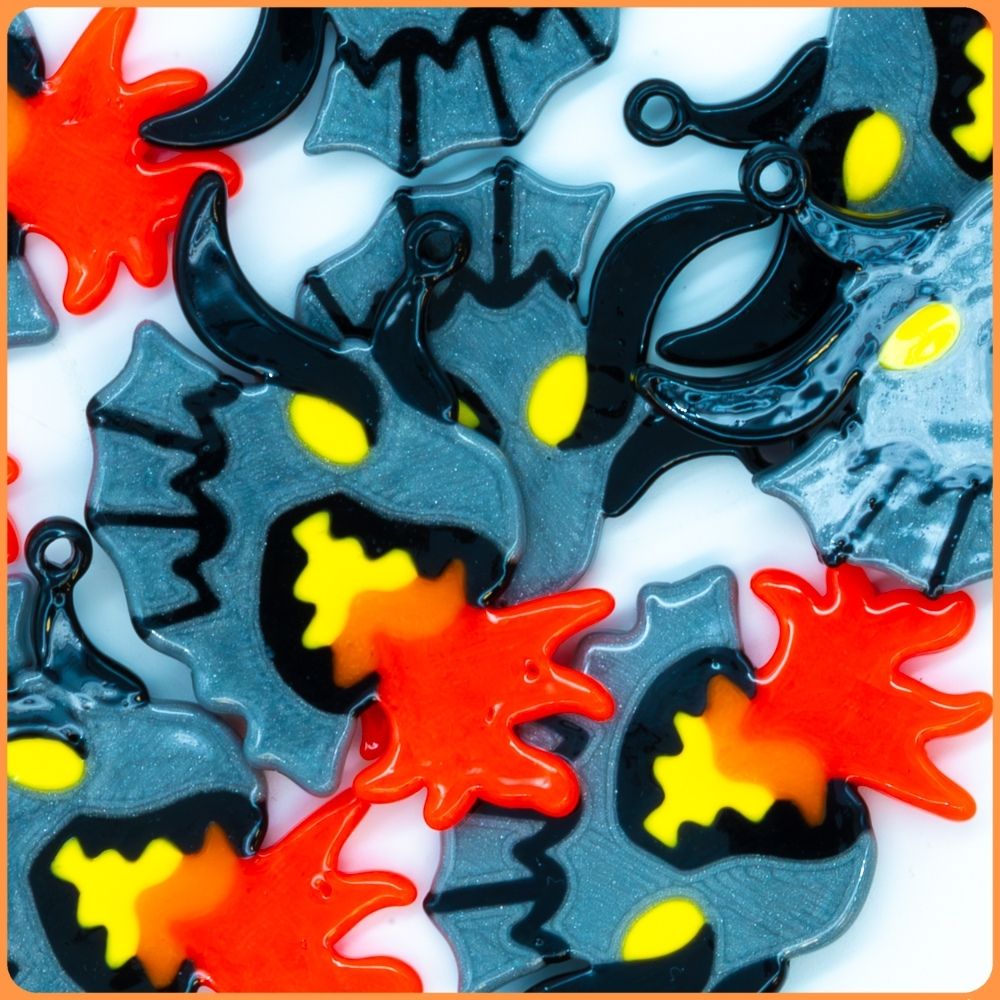 Grey Flaming Dragon Custom Charms