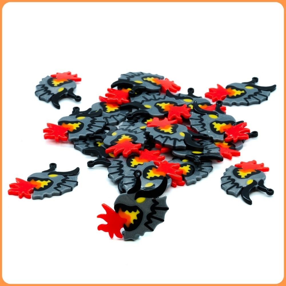 Grey Flaming Dragon Custom Bead Charms