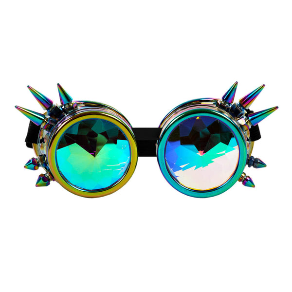 Electroplate Steampunk Kaleidoscope Round Goggles